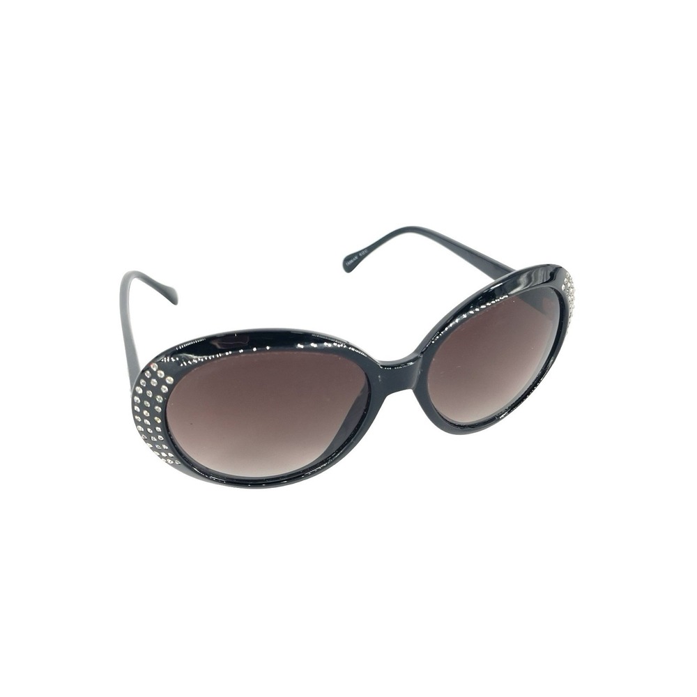 Piranha Oversized Rhinestone Sunglasses Black Gradient Y2K Glam Bling